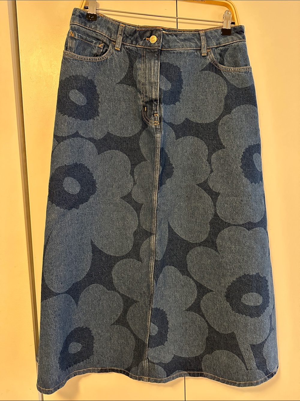 Marimekko Unikko A-Line denim Skirt - Picture 1 of 9